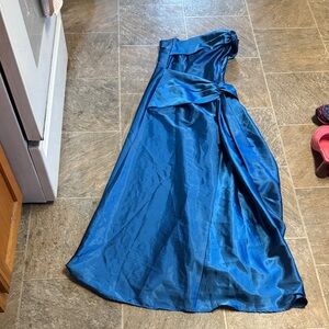 Jessica McClintock One Shoulder Blue Dress